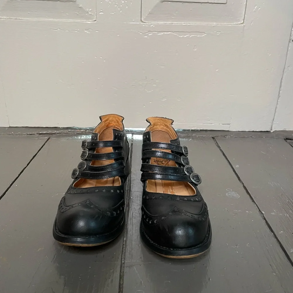 John Fluevog Black Strappy Flats - Picture 6 of 6